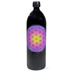 Mironi violetsest klaasist 1L pudel Elulille sümboliga