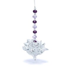 Kristallist lootosekujuline feng shui päikesepüüdja violetsete kristallidega